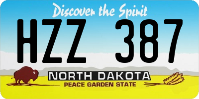 ND license plate HZZ387