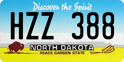 ND license plate HZZ388
