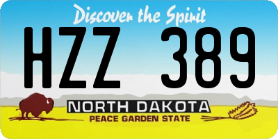 ND license plate HZZ389