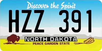 ND license plate HZZ391