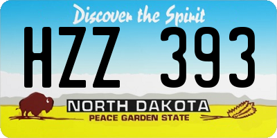ND license plate HZZ393