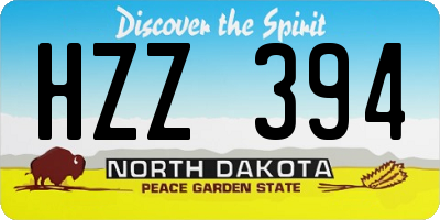 ND license plate HZZ394