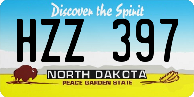 ND license plate HZZ397