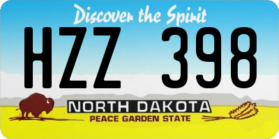 ND license plate HZZ398