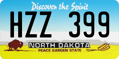 ND license plate HZZ399