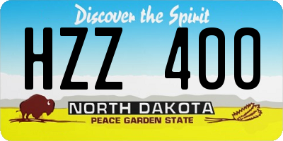 ND license plate HZZ400