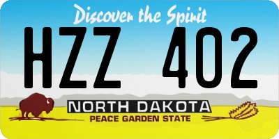 ND license plate HZZ402