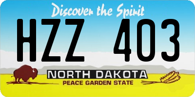 ND license plate HZZ403