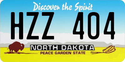 ND license plate HZZ404