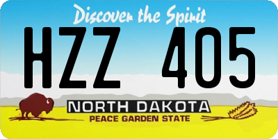 ND license plate HZZ405