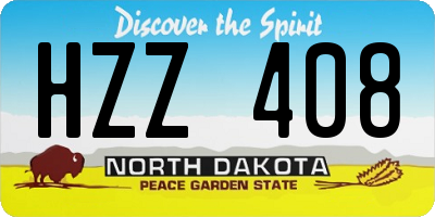 ND license plate HZZ408