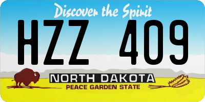 ND license plate HZZ409