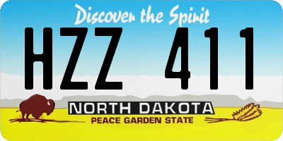 ND license plate HZZ411