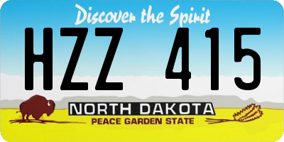 ND license plate HZZ415