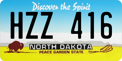 ND license plate HZZ416