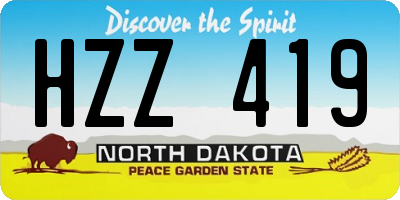 ND license plate HZZ419