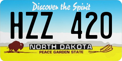 ND license plate HZZ420