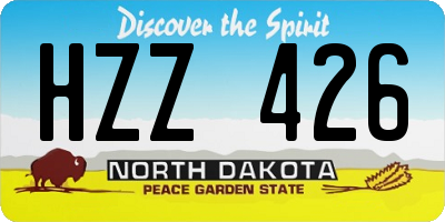 ND license plate HZZ426