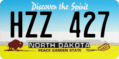 ND license plate HZZ427