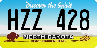 ND license plate HZZ428