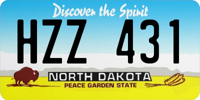 ND license plate HZZ431