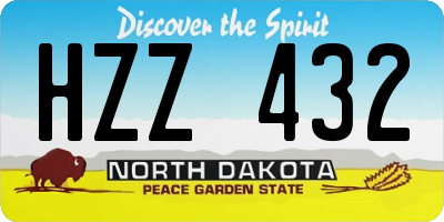 ND license plate HZZ432