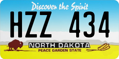 ND license plate HZZ434