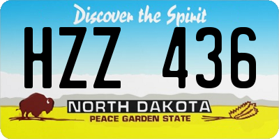 ND license plate HZZ436