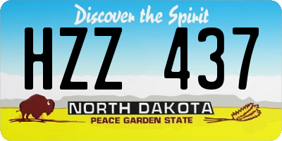 ND license plate HZZ437
