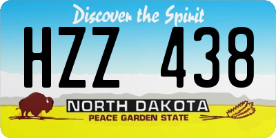 ND license plate HZZ438
