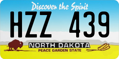 ND license plate HZZ439