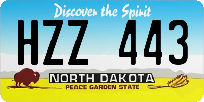 ND license plate HZZ443