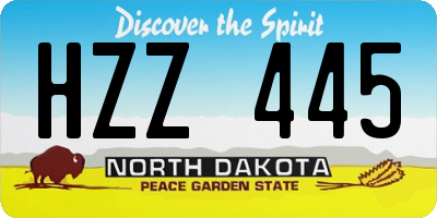 ND license plate HZZ445