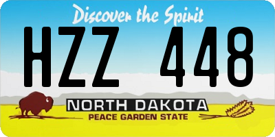 ND license plate HZZ448