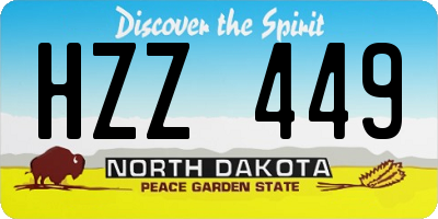 ND license plate HZZ449