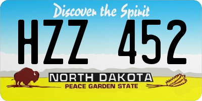 ND license plate HZZ452