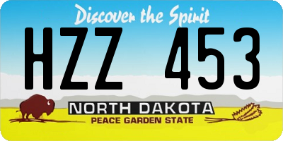 ND license plate HZZ453
