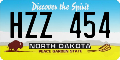 ND license plate HZZ454