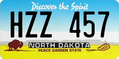 ND license plate HZZ457