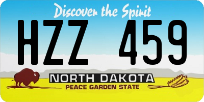 ND license plate HZZ459
