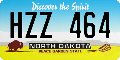 ND license plate HZZ464