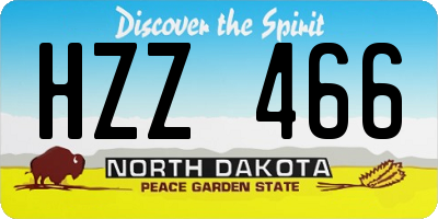 ND license plate HZZ466