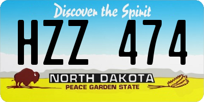 ND license plate HZZ474