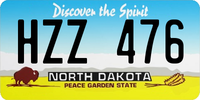 ND license plate HZZ476