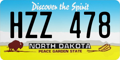 ND license plate HZZ478