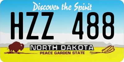 ND license plate HZZ488