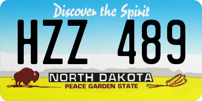ND license plate HZZ489
