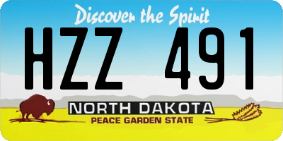 ND license plate HZZ491