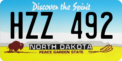 ND license plate HZZ492