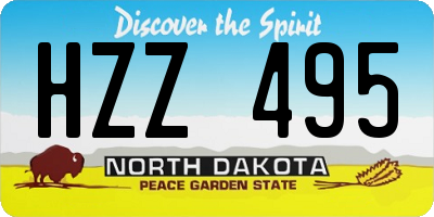 ND license plate HZZ495